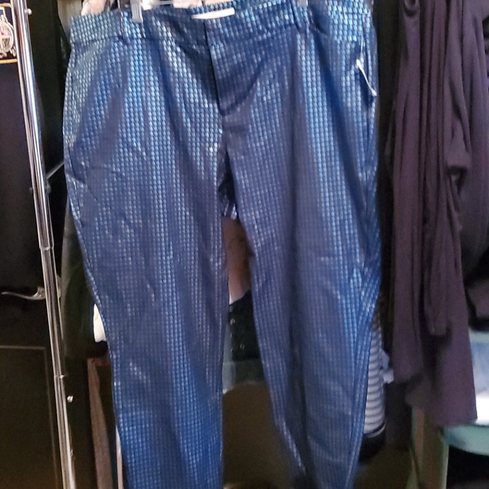 LAST CHANCE Metallic blue slacks size 20 NWT